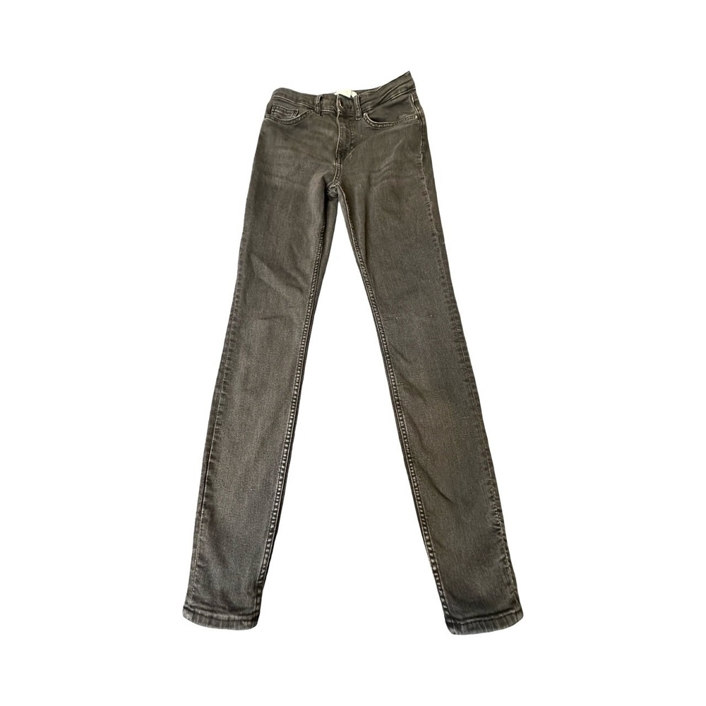 H&M Jeans Womens 6 Black Skinny High‎ Waist Faded Stretch Denim Casual Pants